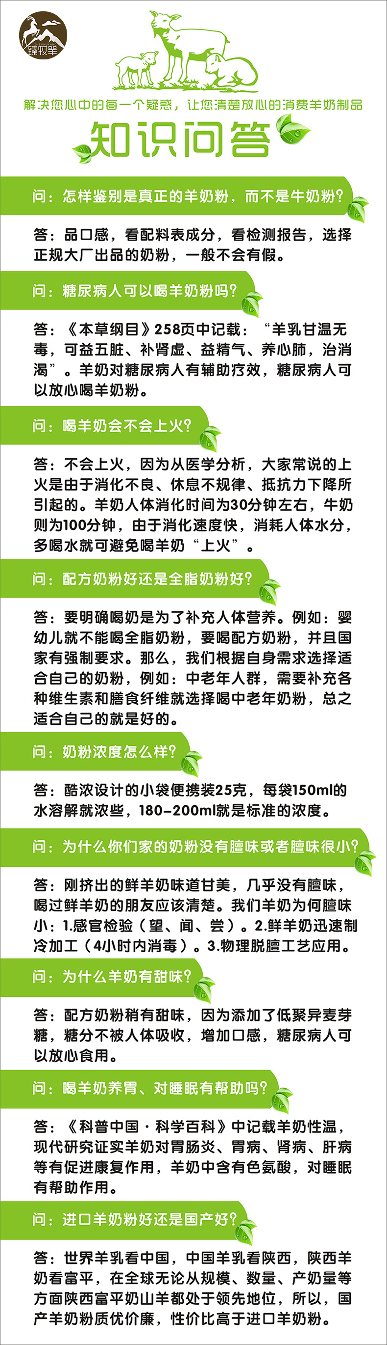 羊奶粉母嬰知識本科問答